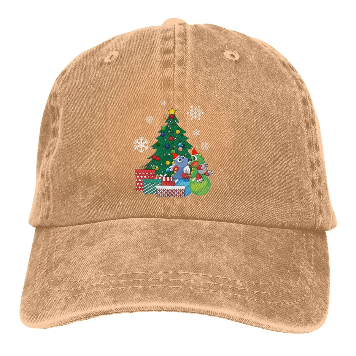 

Washed Men's Baseball Cap Around The Christmas Tree Trucker Snapback Caps Dad Hat Bubble Bobble Golf Hats