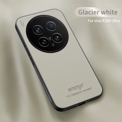 Elegant Leather Magnetic Cover - Premium Business Phone Case for Vivo X200 Ultra (Beige)