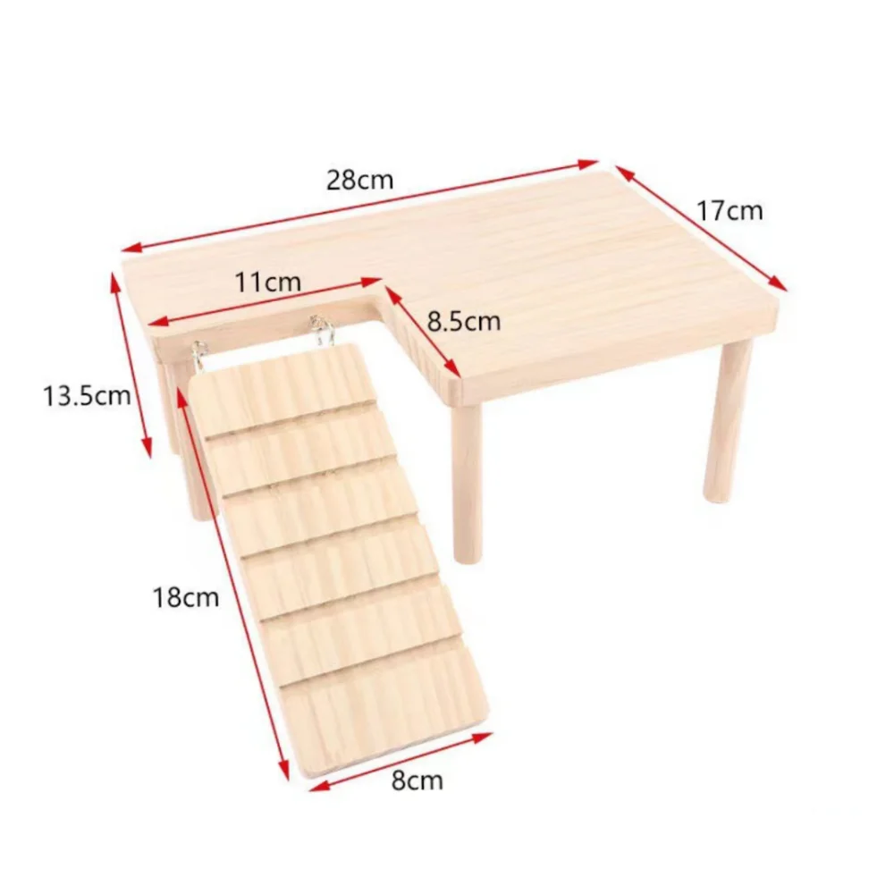 Wooden Hamster Climbing Platform - Easy Installation, Durable Jumping Board & DIY Cage Accessory for Small Pets
