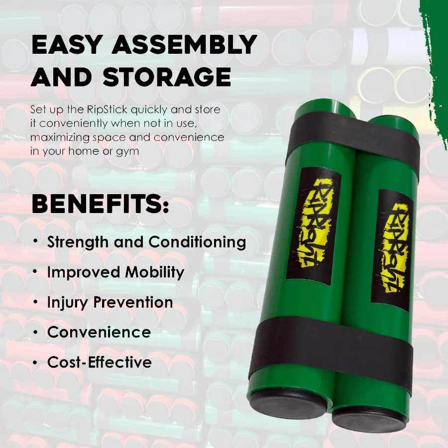 RipStick, Workout Equipment for Joint Rehab, Shoulder and Resistance Training, Muscle Building and Core Workout Equipment with 6