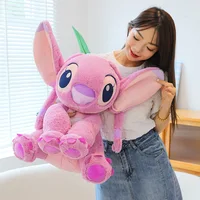 40/80CM Anime Cartoon Disney's Lilo & Stitch Kawaii Girl Plush Dolls Cute Angel Large Plush Toys Girl's Christmas Birthday Gifts