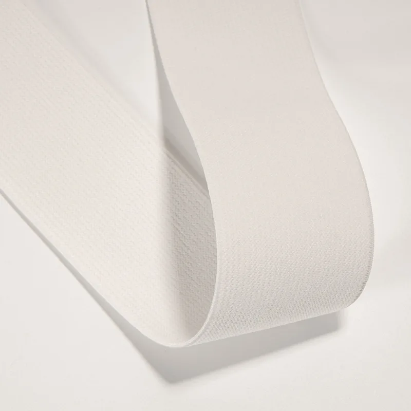 Soft Knit Braided Elastic Webbing Band White And Black Colored Garment Accessories 38 m 20mm