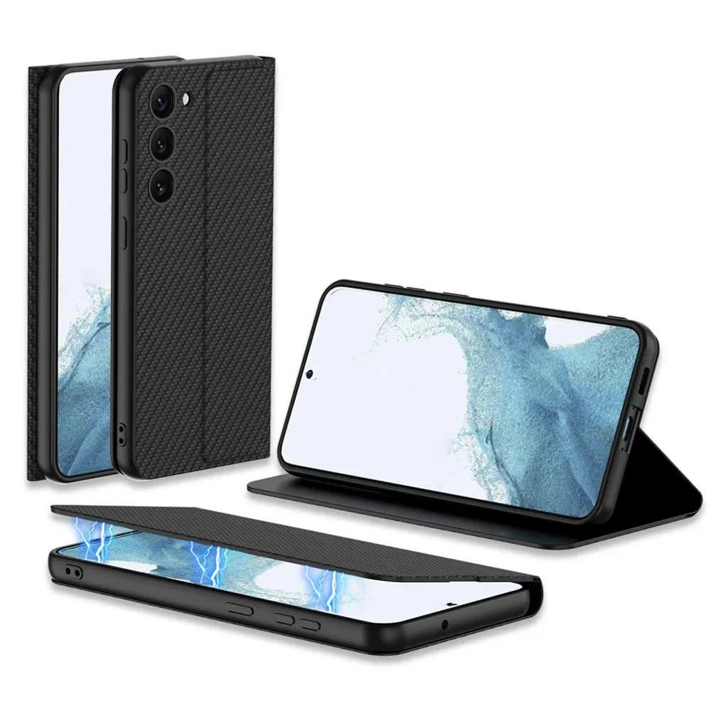 

Чехол для Samsung Galaxy S23 S23Plus, роскошный защитный чехол, магнитный полностью кожаный чехол, противоударный жесткий чехол, аксессуары для задней крышки