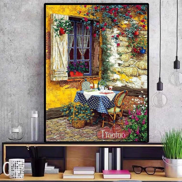 Diamond Painting Decoration 5D Flower Dining Table Chair Wall Mosaic Picture  Diy Embroidery Full Rhinestone Cross Stitch Kit - AliExpress