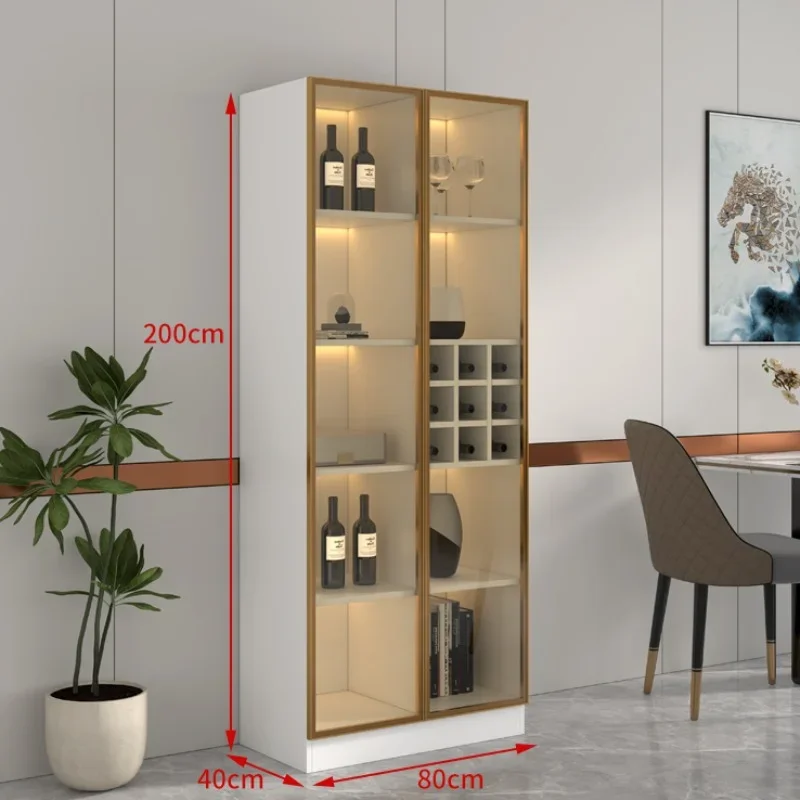 Display Wall Wine Cabinet Living Room Racks Home Storage Wine Cabinet Kitchen Glass Mueble Licorera Restaurant Furniture QF50JG