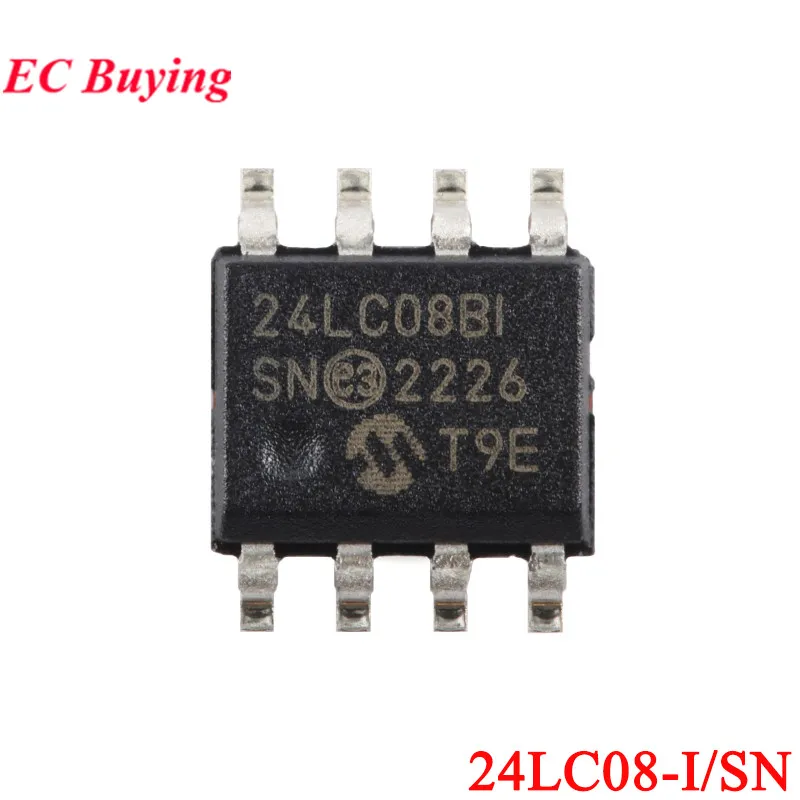 10 Stück 24LC02 24LC04 24LC08 24LC16 24LC32 24LC64 24LC128 24LC256 24LC512-I/SN 1 2 4 8 16 32 64 128 KB 256KB 512KB EEPROM Chip IC – Detail 4
