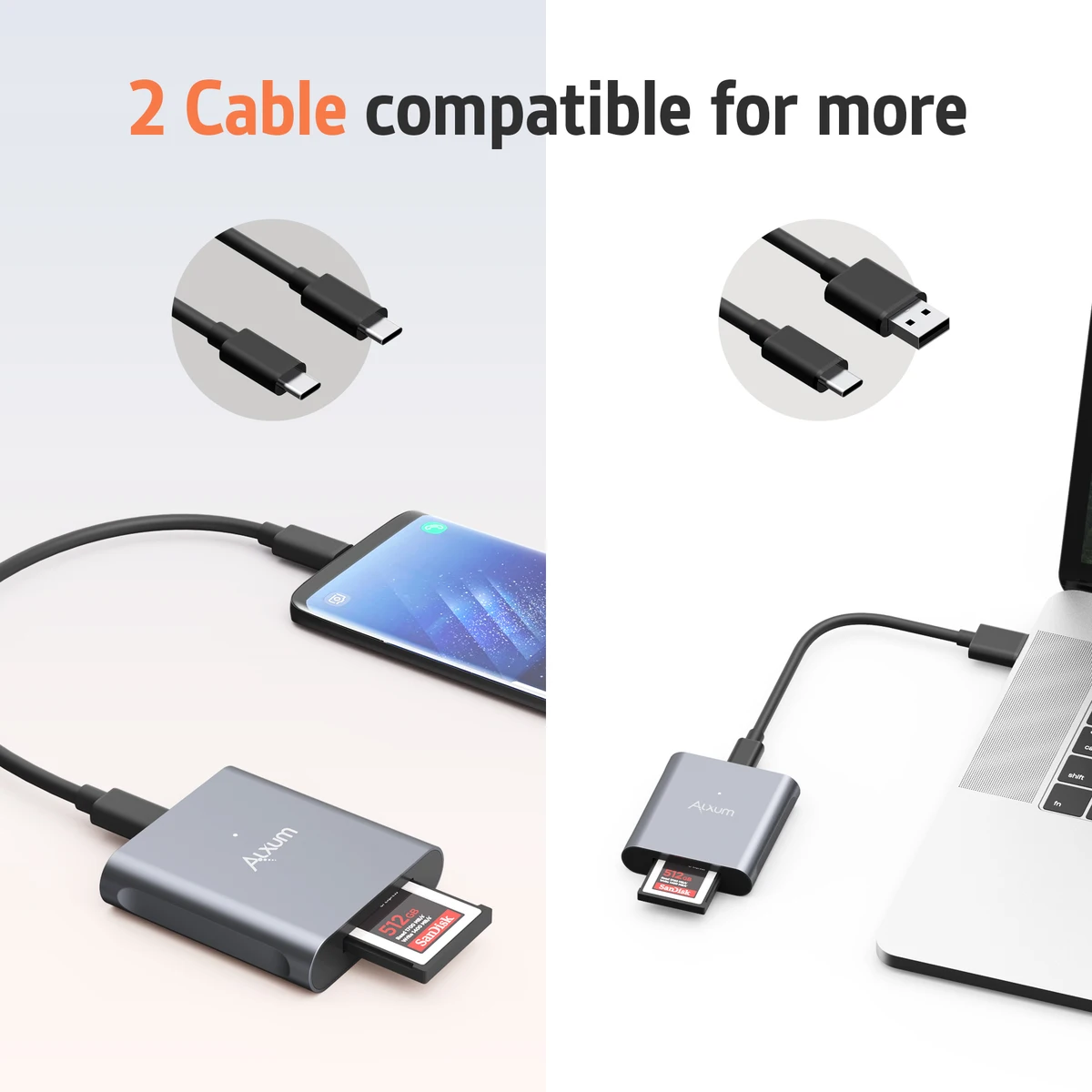 USB C Card Reader Type-c 10Gbps to CFexpress Type B Memory Card Adapter Aluminum Alloy Housing Cardreader for Windows Mac Linux — view 4