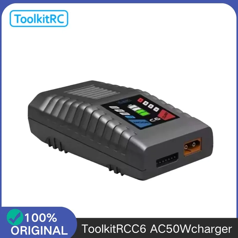 ToolkitRC C6 AC 50W 5A Easy-to-Use Charger, Wide Compatibility for 1-6S Lipo LiHV LiFe NiMH RC Car Drone Battery thumbnail 2