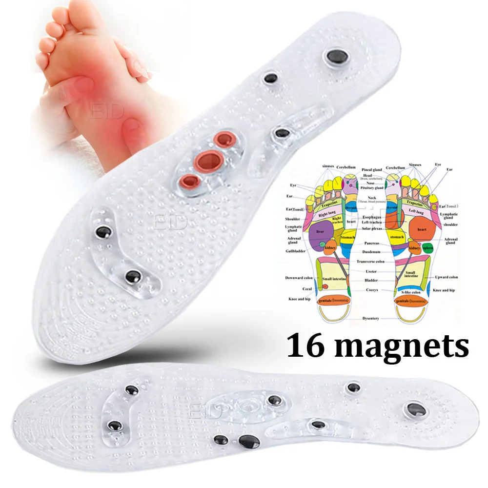 EiD Hochwertige 68-Therapie-Magnetmassage-Einlegesohlen, Fuß-Akupunkturpunkt-Therapie-Einlegesohle, Kissen zum Abnehmen, magnetische Pads, Unisex – Detail 26