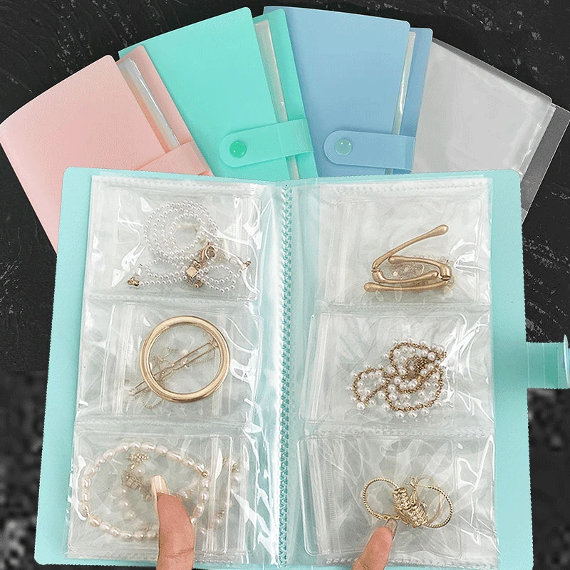 288 grades anti-ferrugem saco de armazenamento de jóias organizador de gaveta de mesa transparente colar pulseira anel zip saco