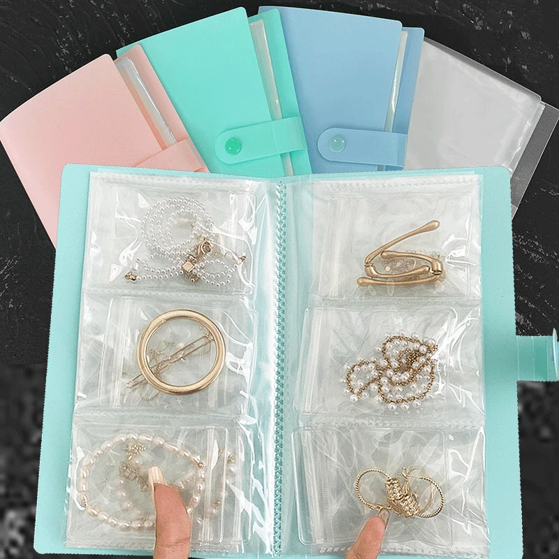 84/160/288 Grid Transparent Jewelry Storage Book Self Sealing Jewelry  Storage bag for Ring Necklace Photo Jewelry Card Organizer - AliExpress