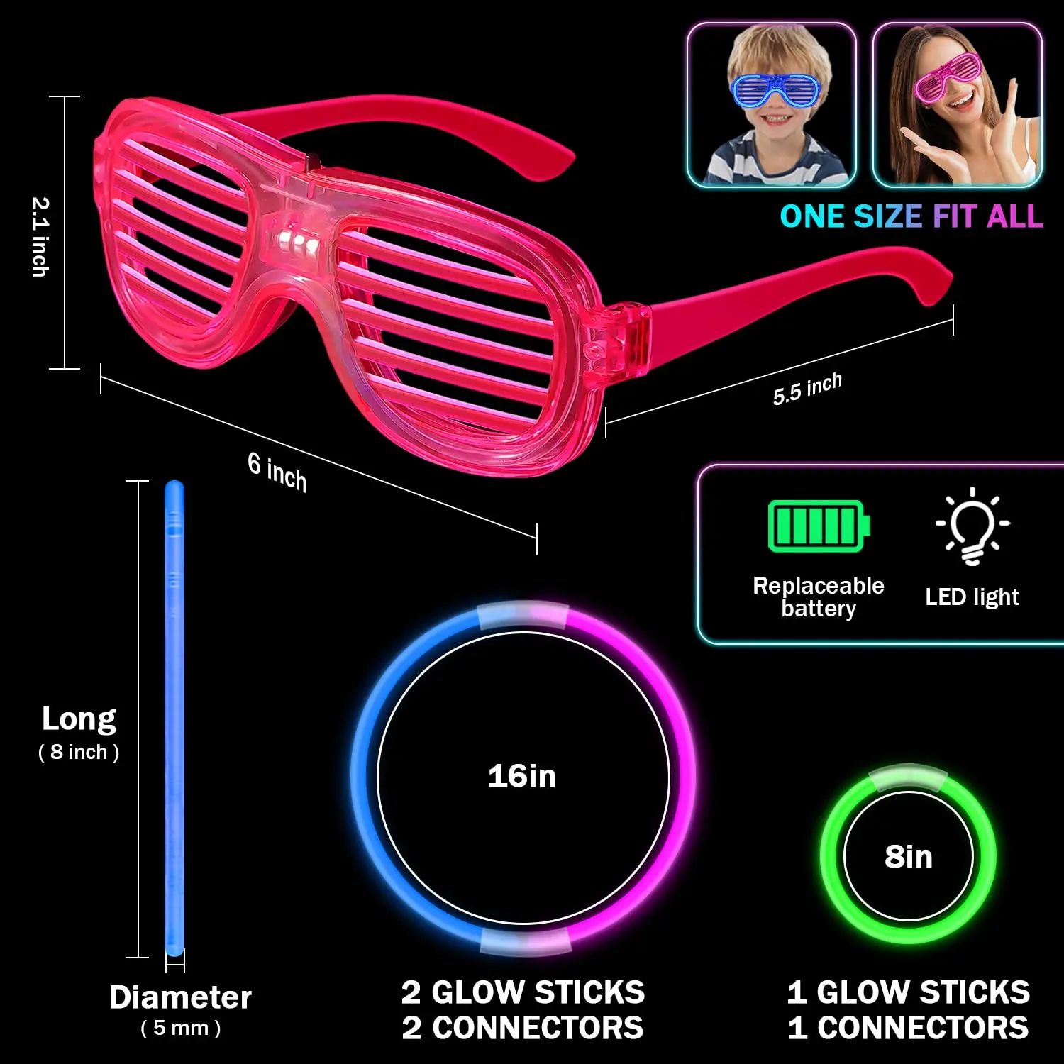 5PCS Glasses Light Up Glasses Shutter Shades Glasses Led Party Glow In Dark  Party Supplies Favors Neon Carnival Party Glow Toys - AliExpress