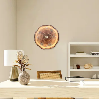 Natural Wood Grain Silent Wall Clock 8