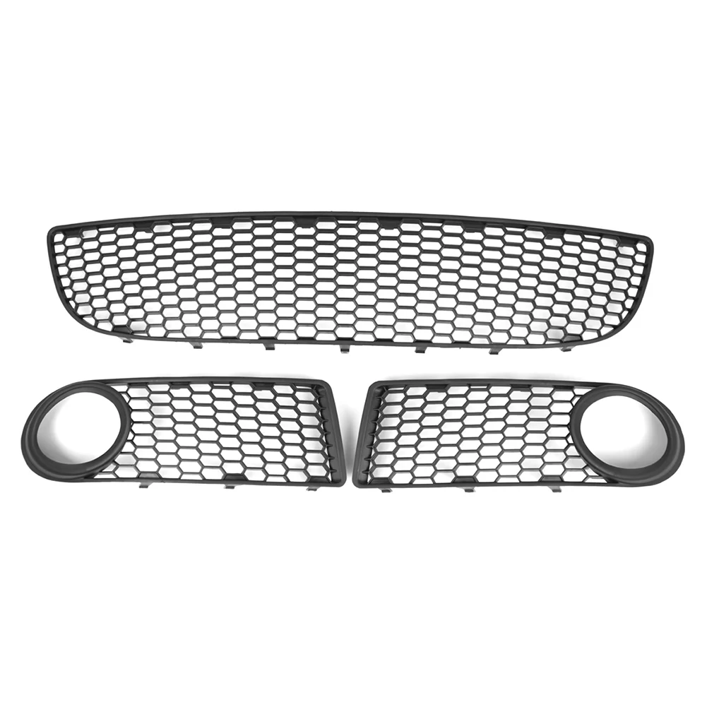 Car Front Bumper Center Grille Fog Light Grill 3 PCS For Volkswagen Beetle 2005 2006 2007 2008 2009 2010