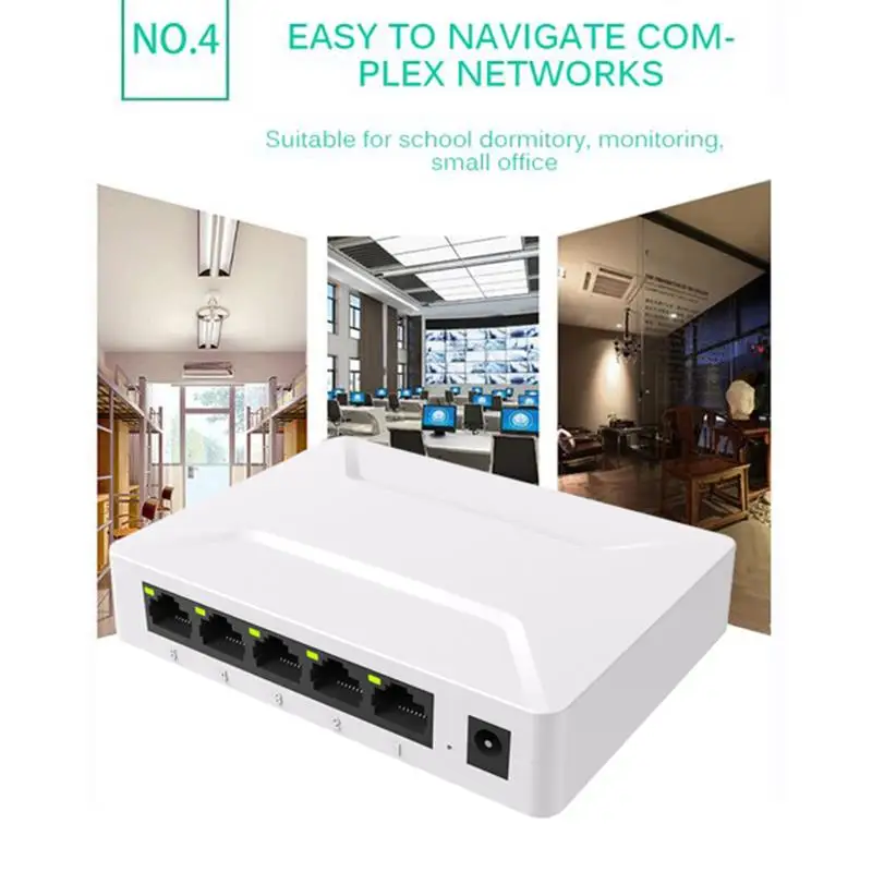 

Expand Your Network with Ease - Reliable 5-Port Switch for Hassle-Free Connectivity 10/100/1000mbps Fast Ethernet Switch