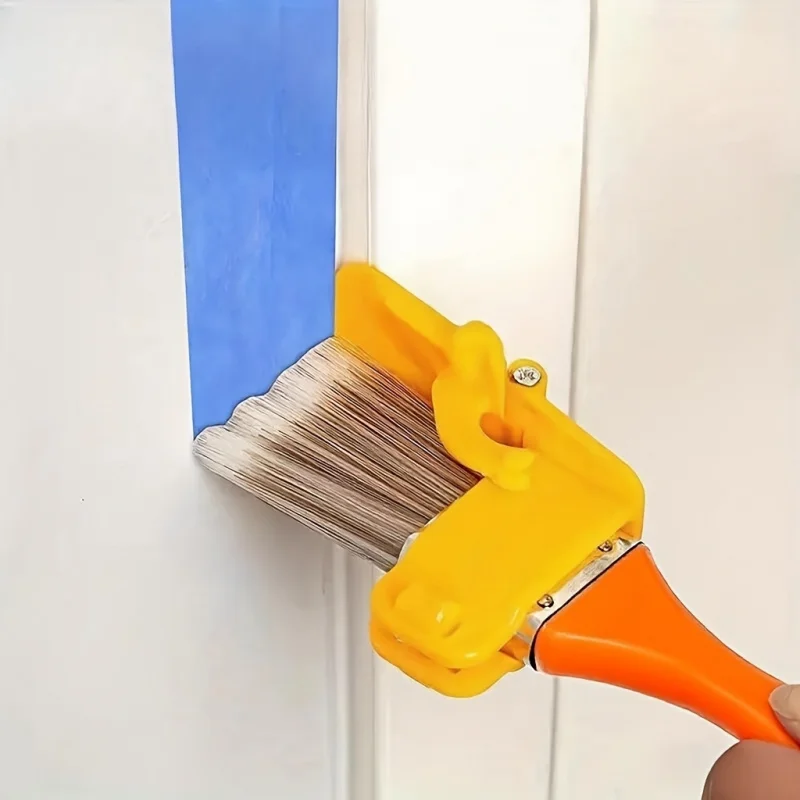 1개 오렌지색 정밀 페인트 브러시, 벽 천장 DIY 디테일 장 나무 손잡이 분리형 브러시