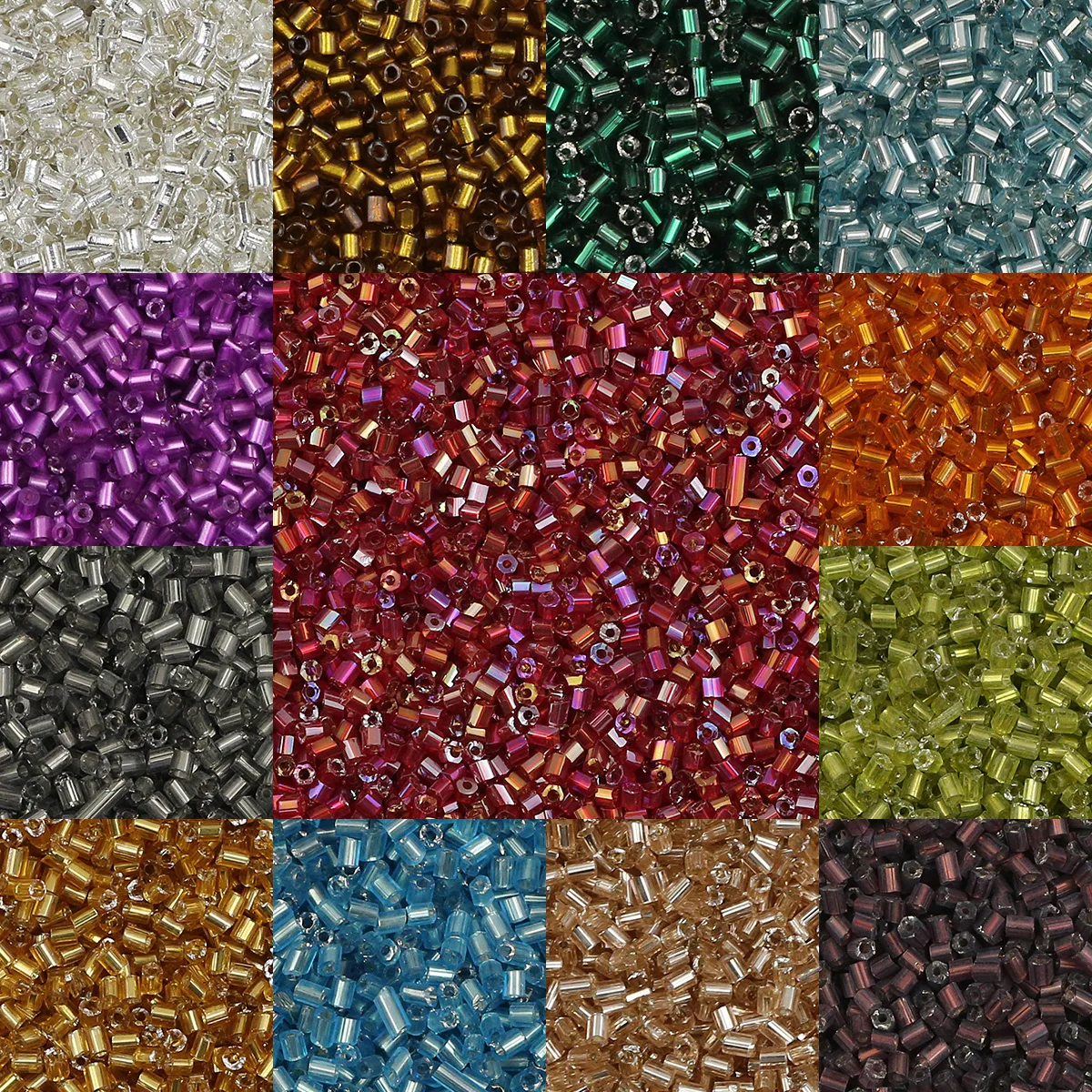 Silver Tone Tube Beads - Czech Glass Seed Beads for Jewelry Crafting and DIY Accessories