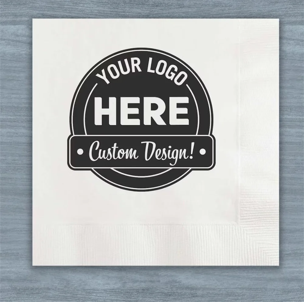 50pcs One Color and Personalized Napkins for Weddings, Birthdays, Businesses and other Corporate Events Design
