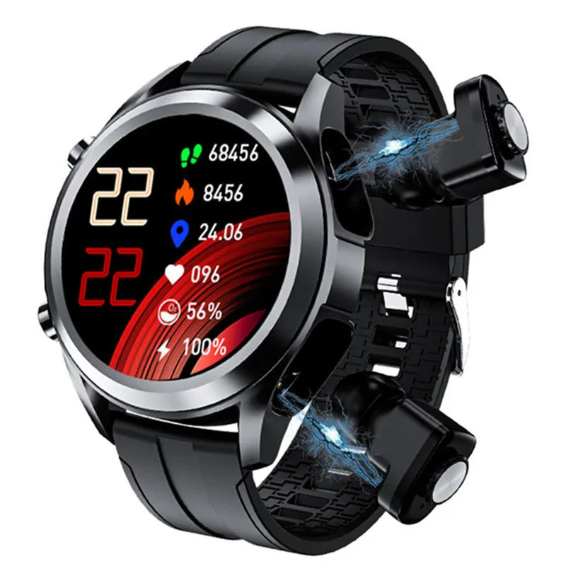 Смарт-часы T10 мужские Tws 2 в 1 Hi-Fi Bluetooth |