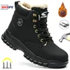 Latest 2024 Fashion Winter Warm Men's Work Safety Boots Waterproof Rugged Steel Toe Shoes Sneakers Safety Protection Coldproof