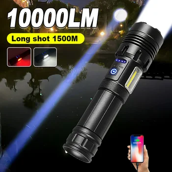 Most Powerful 100W Led Flashlight Type-c Rechargeable Torch Built-in 5000 Battery Zoom Spotlight Flashlight Super Bright Lantren 1