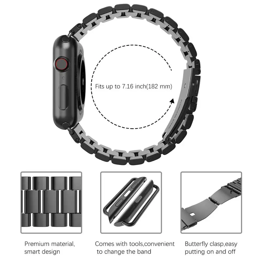 Premium Stainless Steel Watch Strap - Elegant Metal Bracelet
