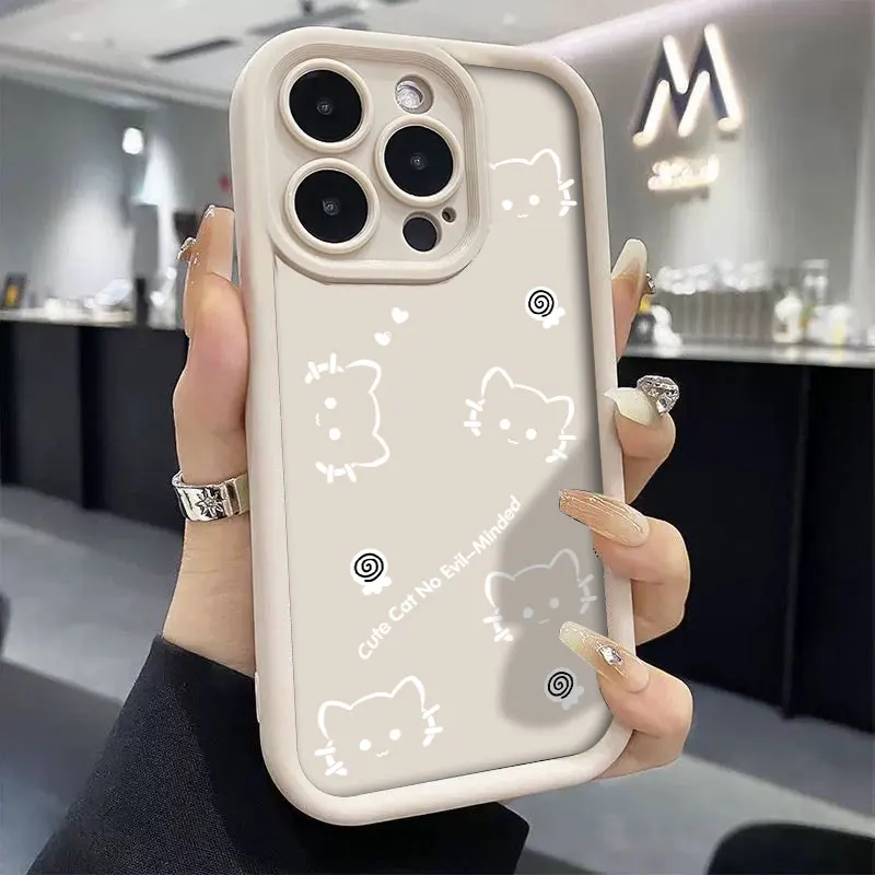Chic Cat-Design Shockproof Silicone Phone Case