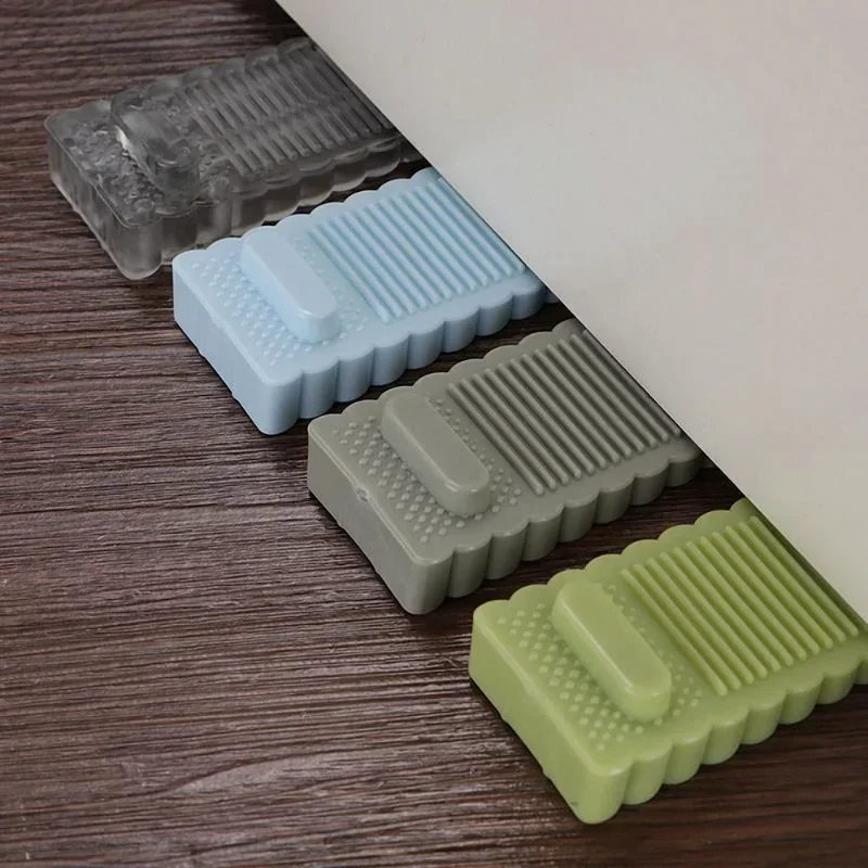 Silicone Door Stopper Safety Silicone Door Stop Stoppers Non-Slip Block Wedge Doorstops Home Office Door Rear Retainer Anti-collision Protect Hardware