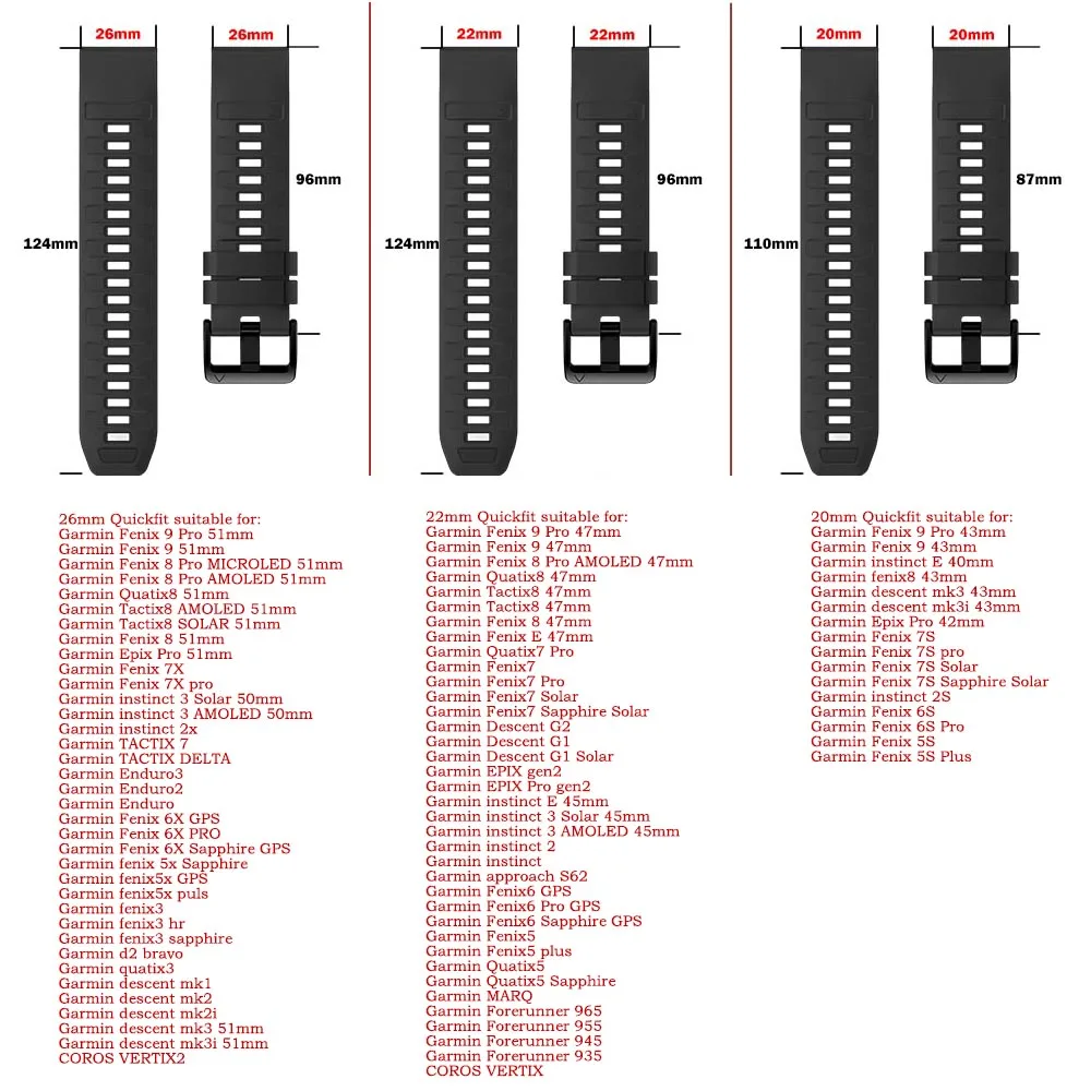 Premium Silicone Sports Strap - Adjustable Replacement Band