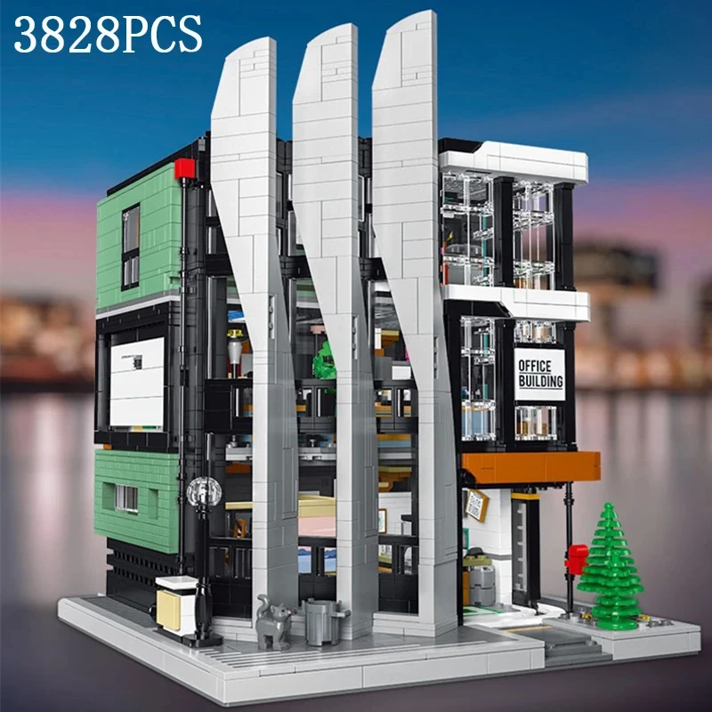 3828PCS Office Building MOC Model Building Block Set