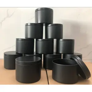 Black Pour Spout Scented Candle Tin Metal Round Candle Container with Lids  for Candle Making Massage Oil Bottle - AliExpress