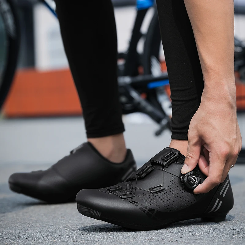 Male Profession Road Cycle Riding Shoes Black White Teenager Outdoor Cycling Sport Sneaker Luxury Style Women Bicycle Shoes