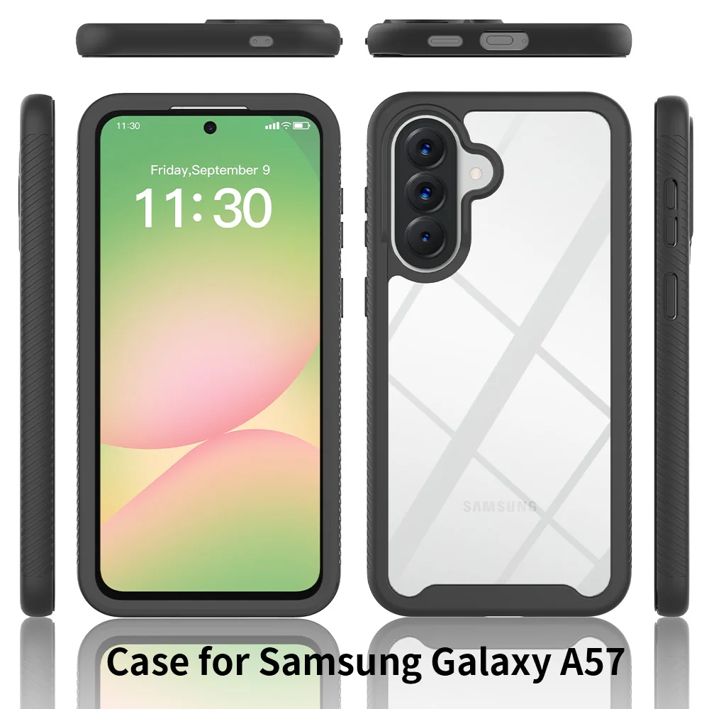 Hybrid Armor Shockproof Transparent Phone Case with TPU Plastic Frame