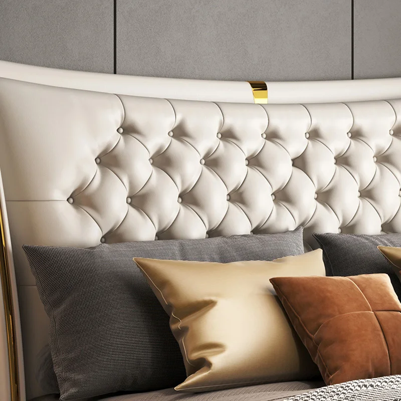 Light Luxury Leather Bed High-End Master Bedroom Wedding Bed 1.5M / 1.8M Large Modern Simple Double