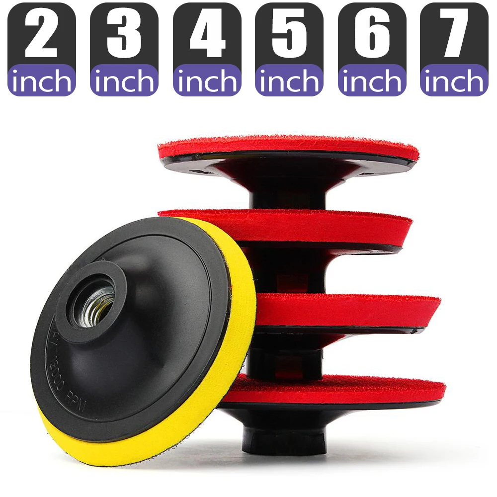 Hook And Loop Backing Pad Plate 2 3 4 5 6 7 Inch Self-adhesive Disc With M10 / M14 Thread For Sanding Polishing