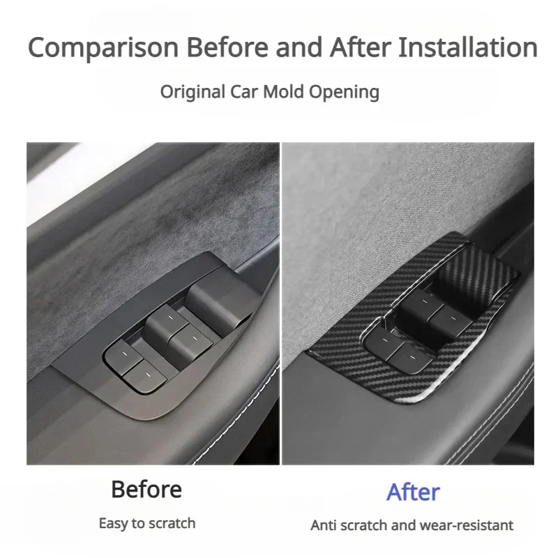Tesla Model 3 Highland 2024 용 윈도우 리프터 스위치 버튼 도어 오픈 핸들 리프팅 패널 커버 스티커 New Model3 액세서리