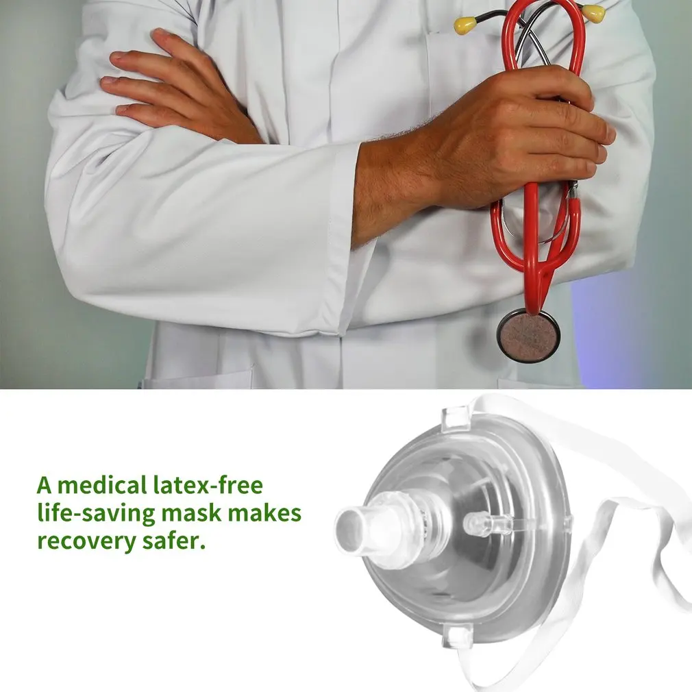 Masque de RCP de premiers secours avec valve unidirectionnelle - Rouge