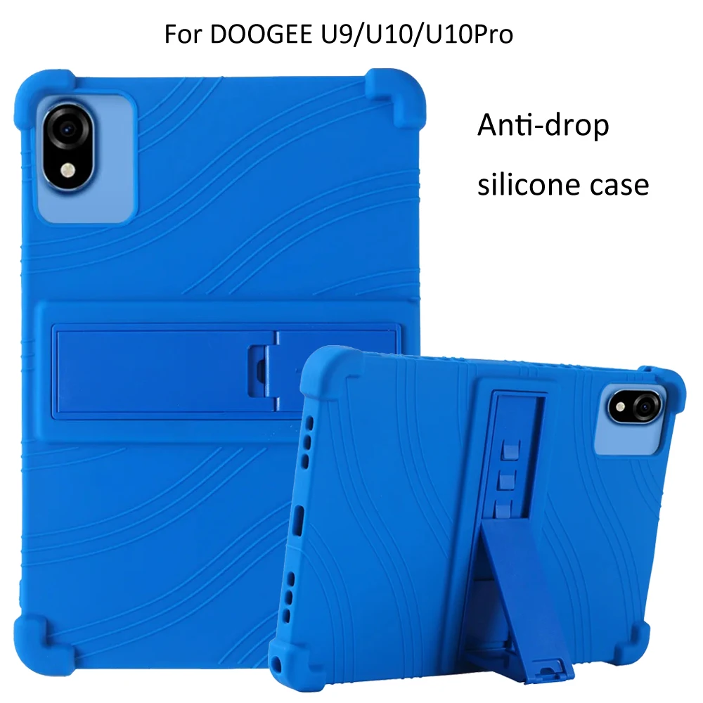 DOOGEE U9 U10 10.1 인치 태블릿 케이스, 충격 방지 커버, DOOGEE U10 프로용 소프트 안전 실리콘 태블릿 스탠드 케이스 코크