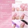 Harunouta Auroras Semi Cured Gel Nail Strips Waterproof Self Adhesive Nail Sticker Long Lasting Gel Polish Stickers for Nails 5