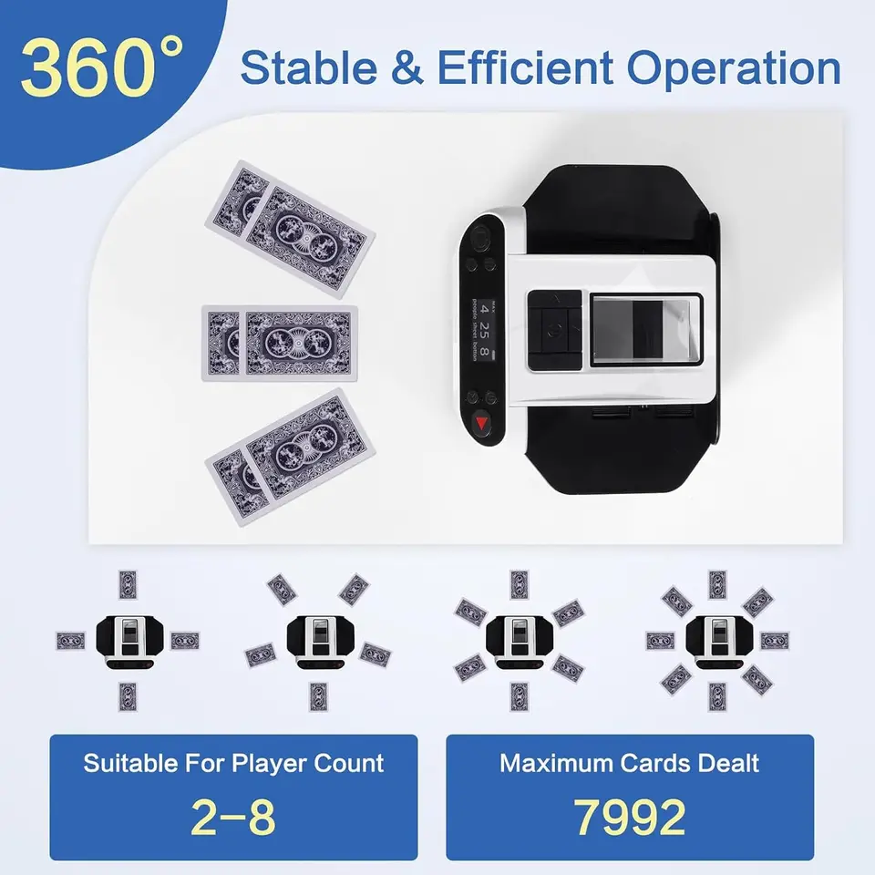 Mélangeur Et Distributeur Automatique De Cartes électrique - Rotation 360°, Jusqu'à 10 Joueurs, Pour Poker, Uno, Blackjack