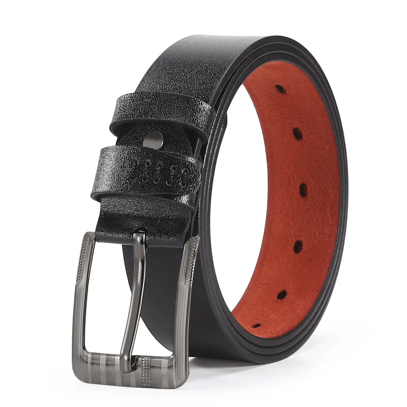 VOOTHOST Herrelæderbælte med vendbar spænde, mærke, herretaljebælter i okseskind til jeans, roterede designertilbehør, høj kvalitet VA070_voghion.com