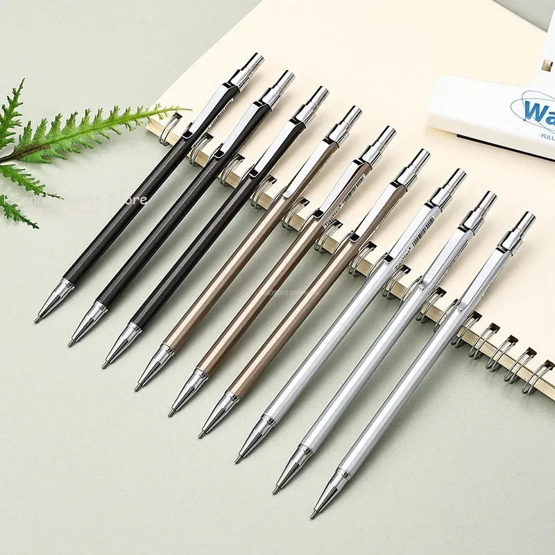 Mechanical Pencils 1pcs Mechanical Pencil 0.5/0.7mm Pencil Metal Rod Automatic Pen Lead Refill Student Stationery