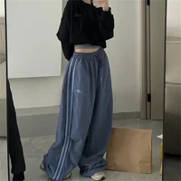 Y2K Women Cargo Pants Vintage Streetwear Baggy Wide Leg Sweatpants Casual Drawstring Oversize Pockets Tech Fashion Trousers - Image 4