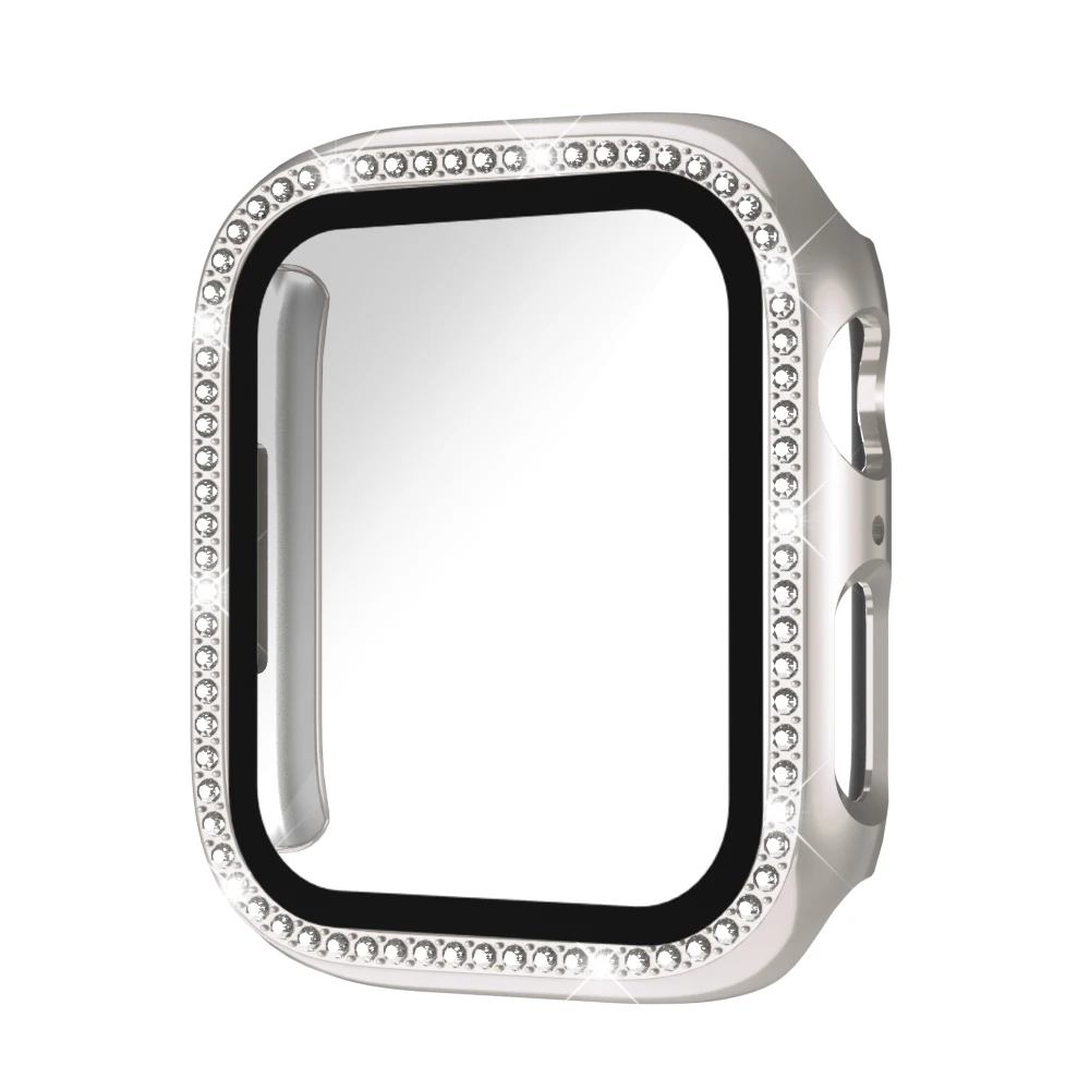 Sparkling Protective Apple Watch Case with Glass Screen Protector