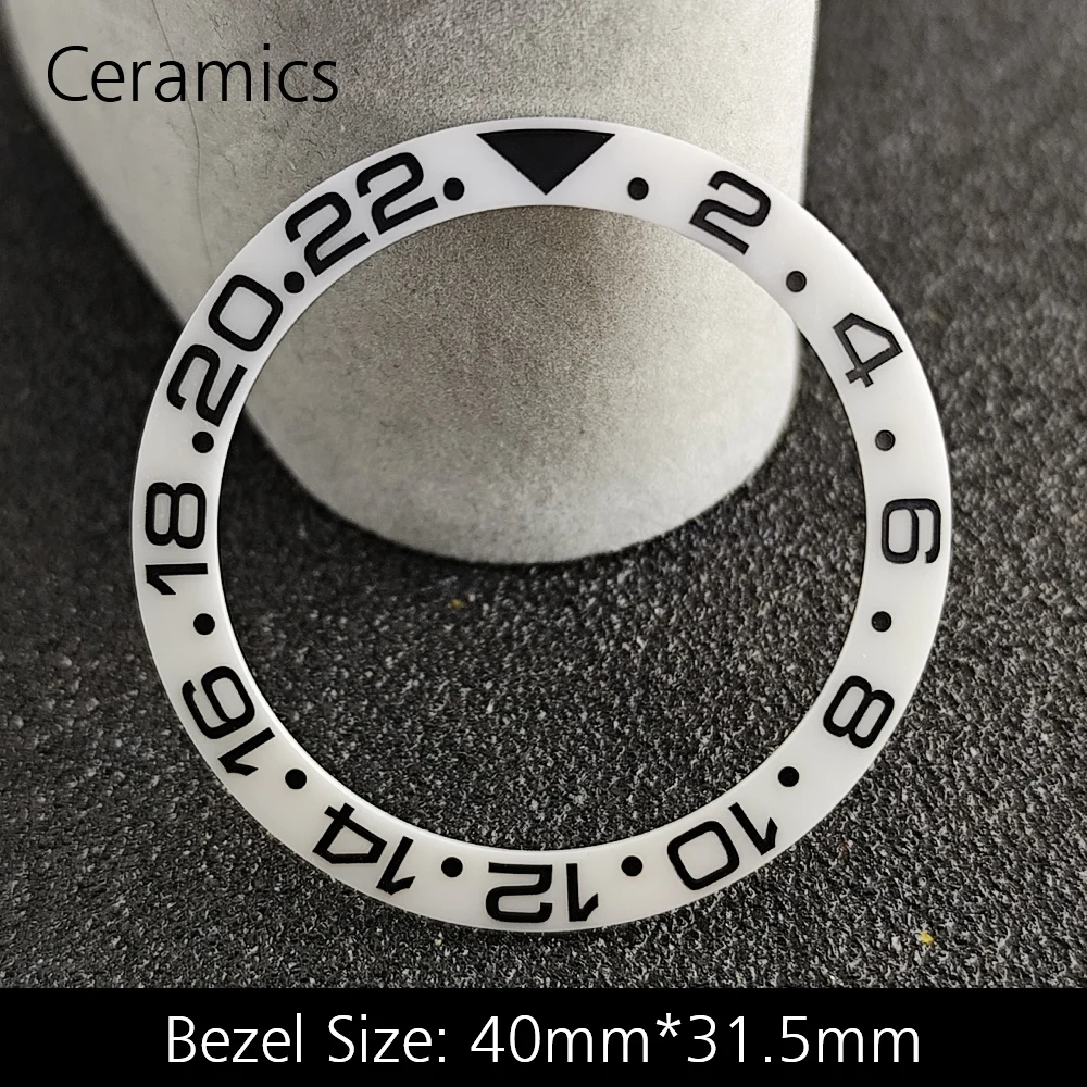 Blue Luminous Ceramic/Aluminum Watch Bezel Insert - Sloping 40mm