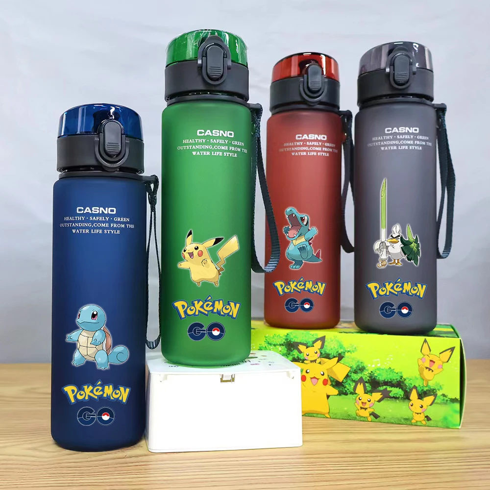 560Ml Pokemon Plastica Pikachu Farfetch D Bottiglia D'Acqua Resistente Agli Schizzi Grande Capacità Campeggio All'Aperto Sport Fitness Drink Cup