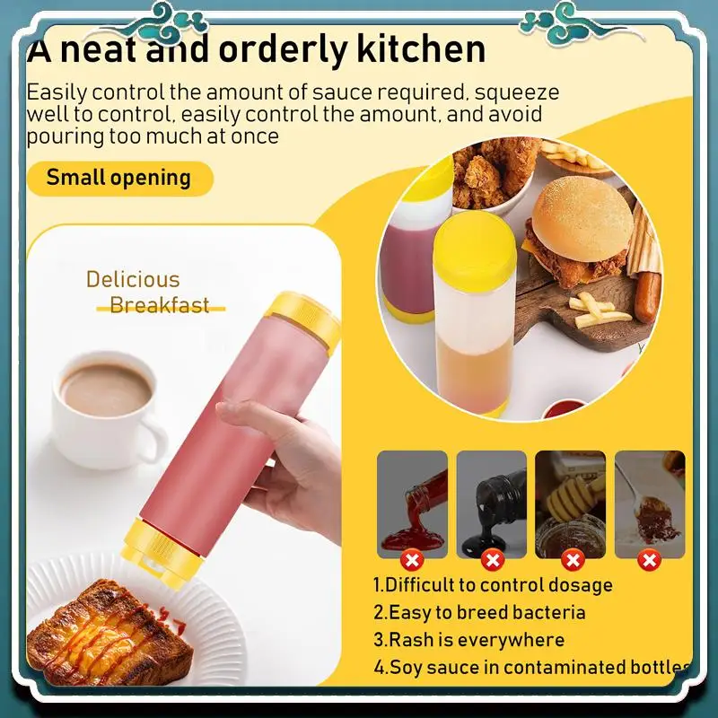 Squeeze Bottle Inverted Plastic Squeeze Bottles 16Oz Refillable Tip Large Valve Dispenser Condiment For Sauces Ketchup
