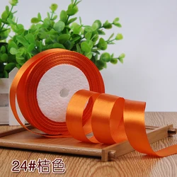 Vibrant Yellow Orange Gold Silk Satin Ribbons for Festive Gift Wrapping and Wedding Décor (Orange)