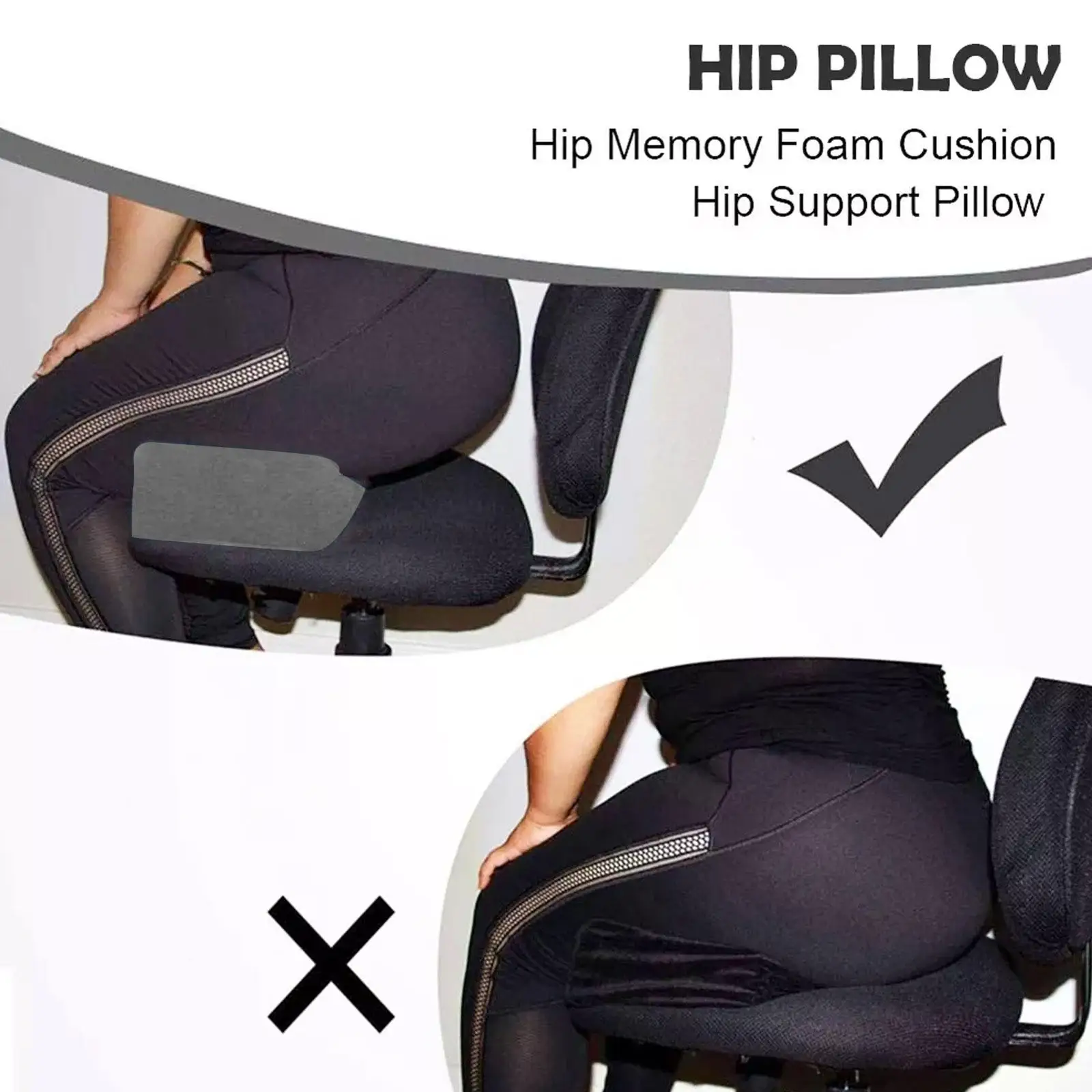 Foam Buttock Cushion Sponge BBL Pillow Seat Pad Butt Lift Pillow for Hemorrhoids Surgery Recover Hip Body Joint Pain Relief Pad 6