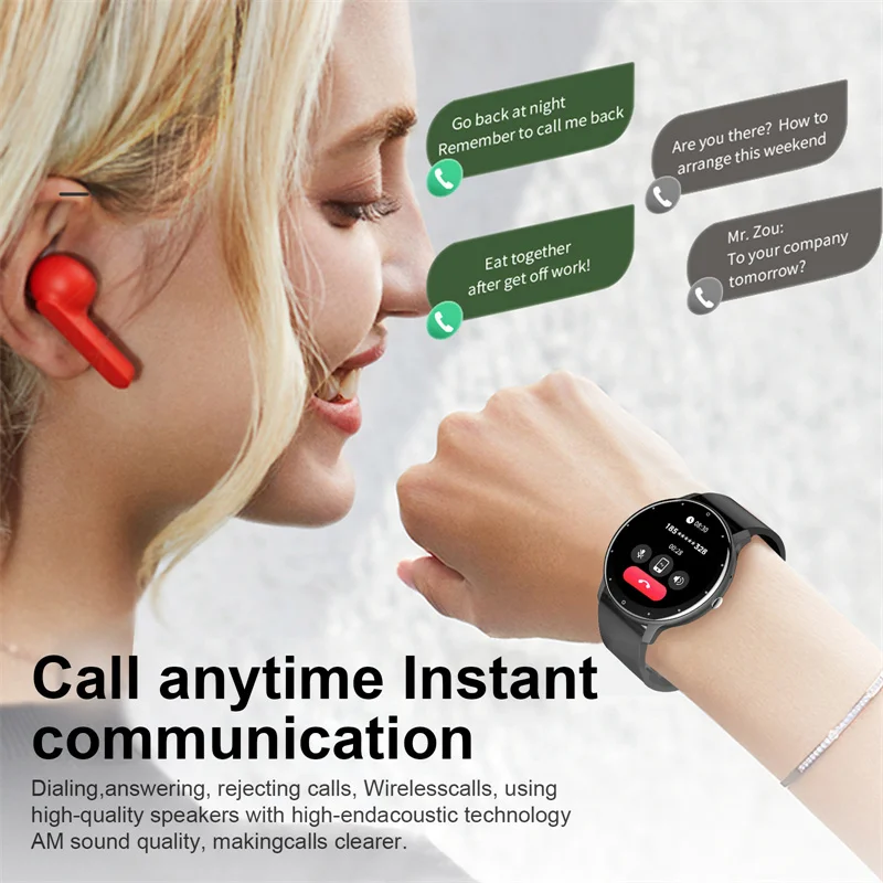 LIGE Smart Watch Women Men Full Touch Screen Bluetooth 5.2 Call Waterproof Watches Sports Fitness Tracker Factory IP67 ZL02 New 4